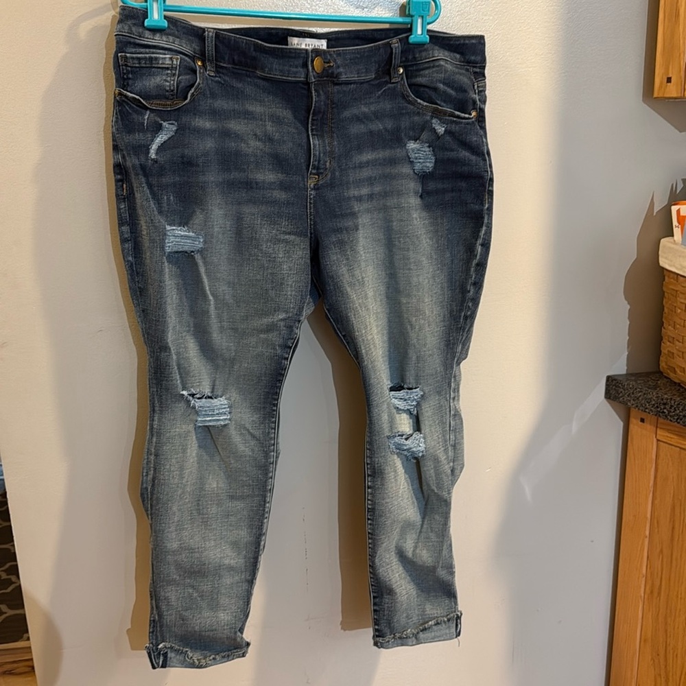 Lane Bryant plus size 22P high rise skinny flex magic waistband jeans. Euc